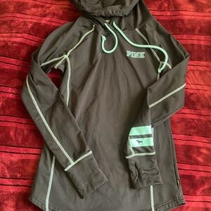 Victoria's Secret Black Hoodie with Mint Detail